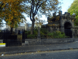 Entry gate to Donaldson`s School, viewed from the taxi to Edinburgh Airport at West Coates