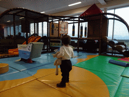 Max at the playground in the Departures Hall at Edinburgh Airport