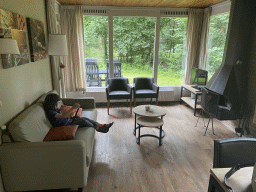 Max in the living room of our holiday home at the Landal Coldenhove holiday park