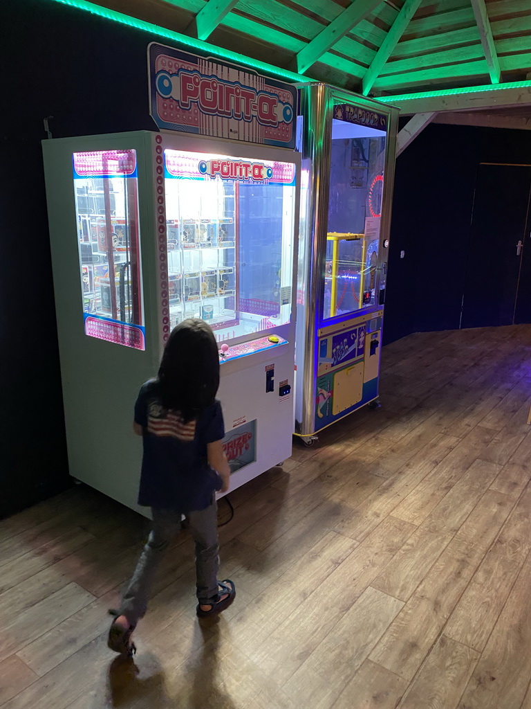 Max with games at the indoor playground at the Landal Coldenhove holiday park