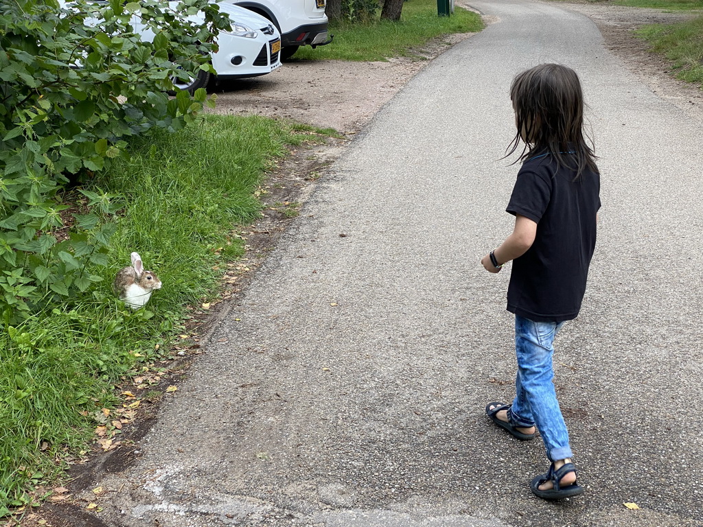 Max with a Rabbit at the Landal Coldenhove holiday park