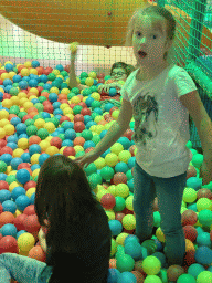 Max and his cousin in the ball pit at the indoor playground at the Landal Coldenhove holiday park