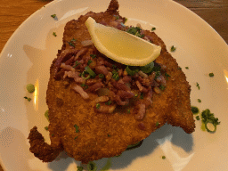 Schnitzel at the Brasserie restaurant at the Landal Coldenhove holiday park