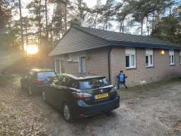 Max in front of our holiday home at the Landal Coldenhove holiday park