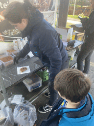 Max getting sprinkles on his waffle at the Landal Coldenhove holiday park