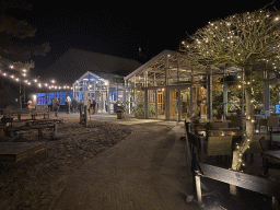 Front of the Brasserie and the Snackbar at the Landal Coldenhove holiday park, by night