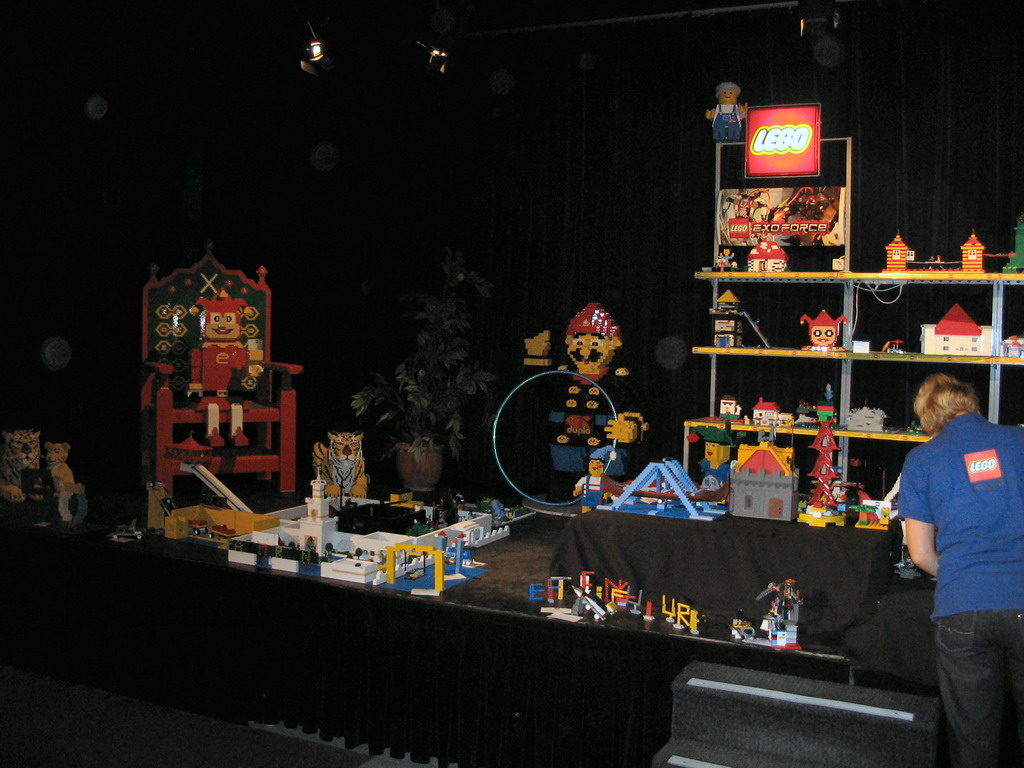 LEGO statues and buildings at the LEGO exposition near the Fata Morgana attraction at the Anderrijk kingdom