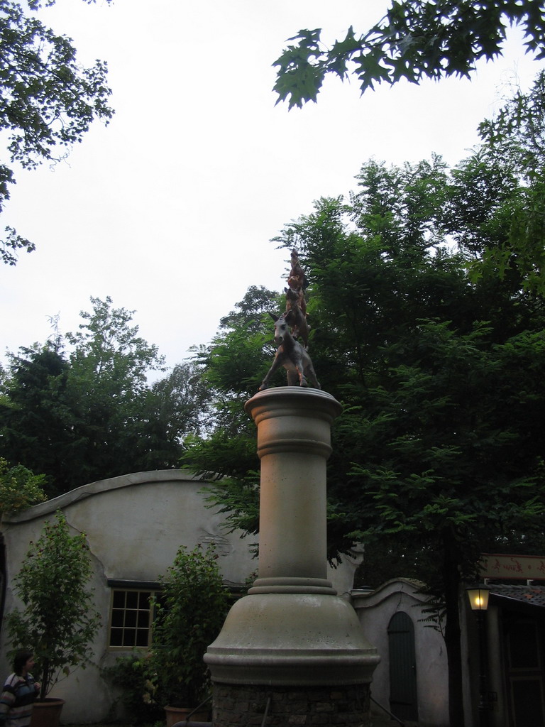 The Town Musicians of Bremen fountain at the Anton Pieck Plein square at the Marerijk kingdom