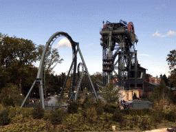 The Baron 1898 attraction of the Ruigrijk kingdom, viewed from the northwest side of the Piraña attraction at the Anderrijk kingdom