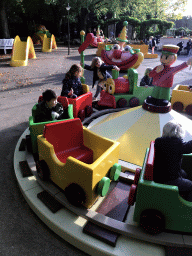 Max on the train at the Kleuterhof playground at the Reizenrijk kingdom