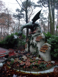 The Dragon attraction at the Fairytale Forest at the Marerijk kingdom, during the Winter Efteling