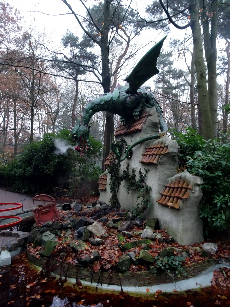 The Dragon attraction at the Fairytale Forest at the Marerijk kingdom, during the Winter Efteling