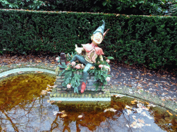 The Kleine Boodschap statue at the Fairytale Forest at the Marerijk kingdom, during the Winter Efteling