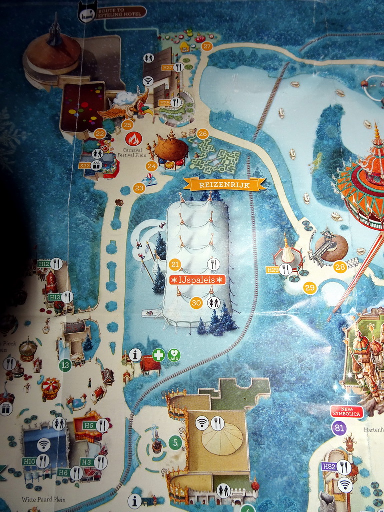 The IJspaleis attraction and surroundings, on the map of the Winter Efteling