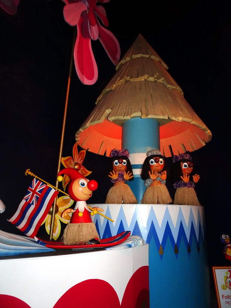 Hawaiian scene at the Carnaval Festival attraction at the Reizenrijk kingdom, during the Winter Efteling