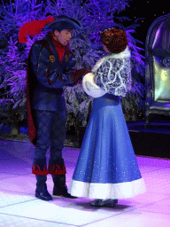 Actors during the `Fire Prince and Snow Princess` show at the IJspaleis attraction at the Reizenrijk kingdom, during the Winter Efteling
