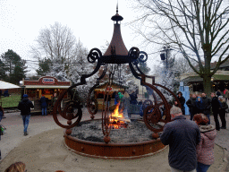 Bonfire at the Ruigrijkplein square at the Ruigrijk kingdom, during the Winter Efteling