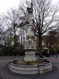 Fountain at the Ruigrijkplein square at the Ruigrijk kingdom, during the Winter Efteling