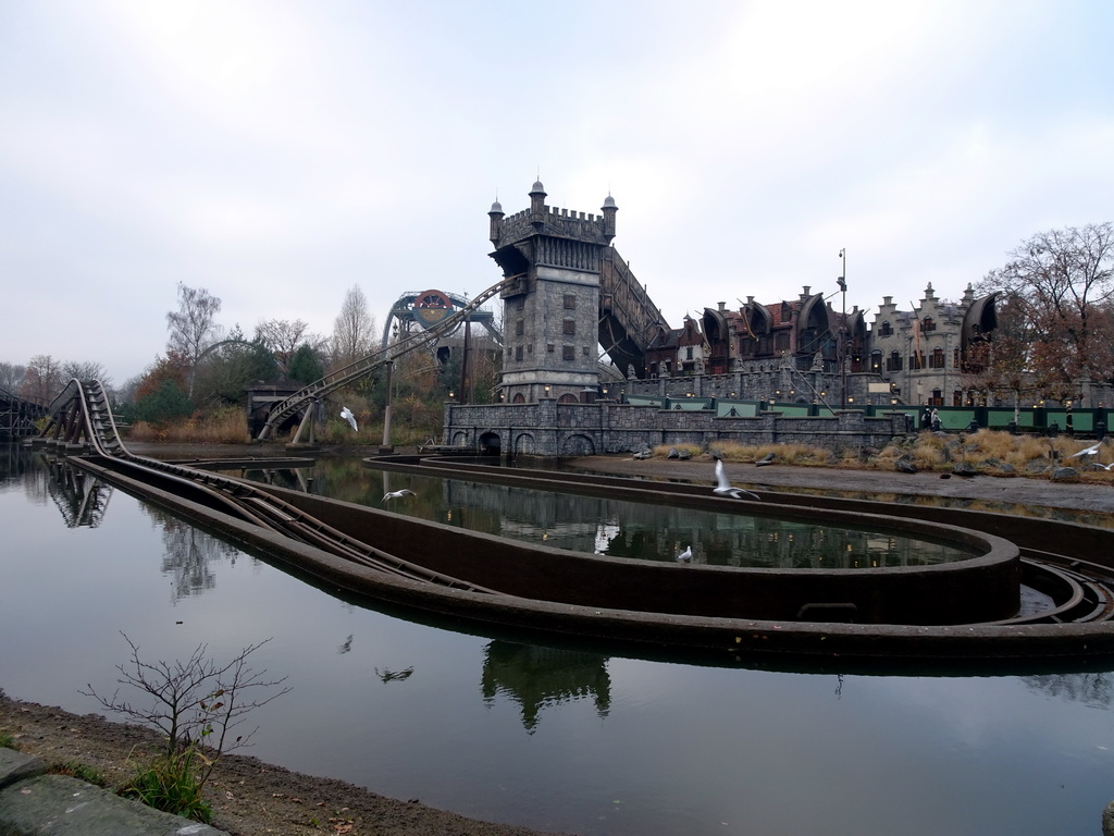 The Vliegende Hollander and Baron 1898 attractions at the Ruigrijk kingdom, during the Winter Efteling