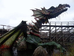 Dragon at the Joris en de Draak attraction at the Ruigrijk kingdom, during the Winter Efteling