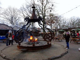 Bonfire at the Steenbokplein square at the Anderrijk kingdom, during the Winter Efteling