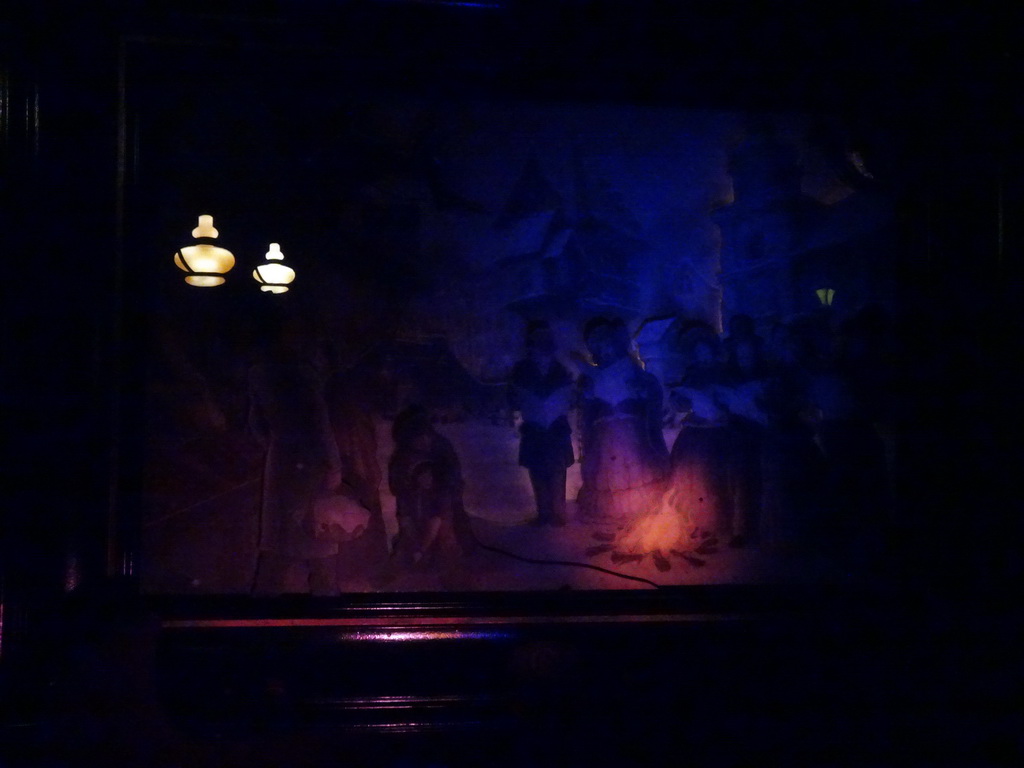 Relief at the road from the Fantasierijk kingdom to the Marerijk kingdom, during the Winter Efteling, by night