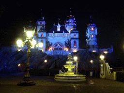 Front of the Symbolica attraction at the Fantasierijk kingdom, during the Winter Efteling, by night