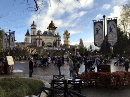 The Hartenhof square and the Symbolica attraction at the Fantasierijk kingdom, during the Winter Efteling