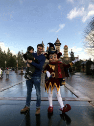 Tim, Max and jester Pardoes at the Pardoes Promenade in front of the Symbolica attraction at the Fantasierijk kingdom, during the Winter Efteling