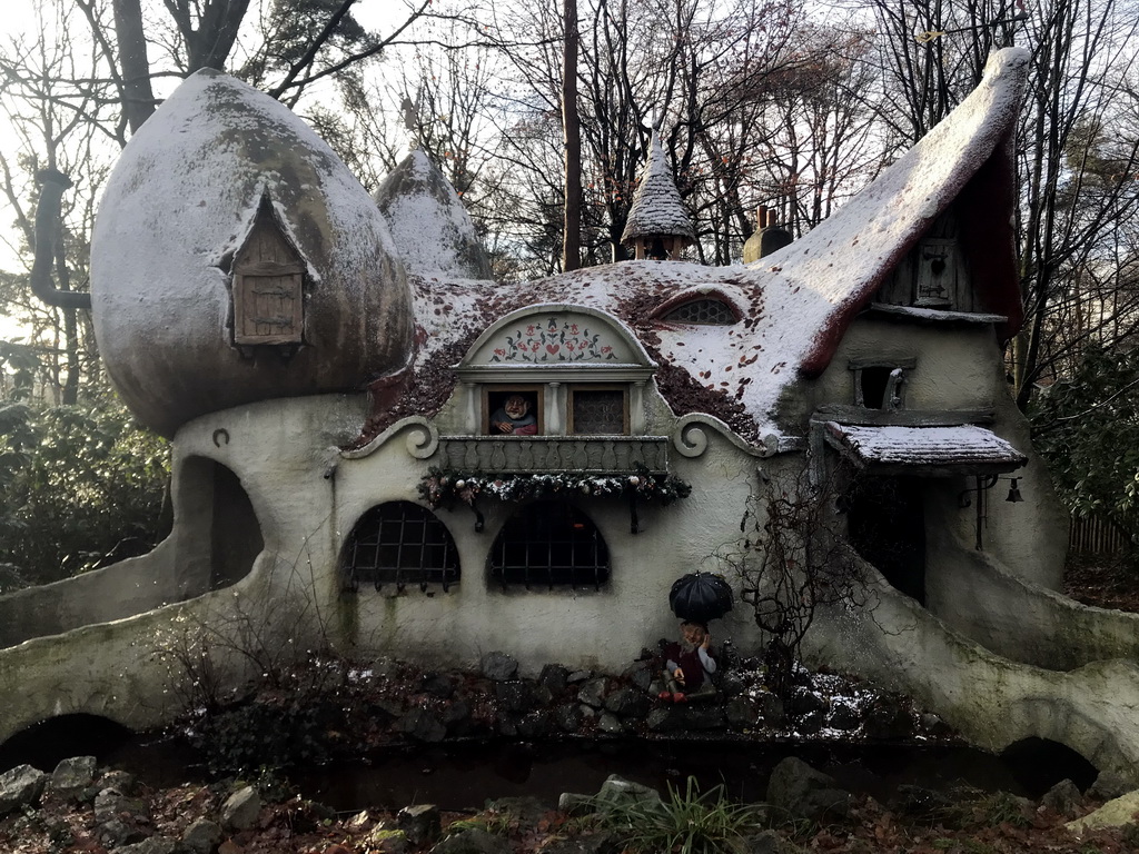 House at the Gnome Village attraction at the Fairytale Forest at the Marerijk kingdom, during the Winter Efteling