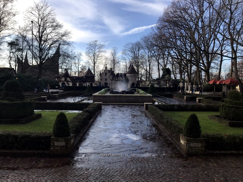 The Herautenplein square at the Fairytale Forest at the Marerijk kingdom, during the Winter Efteling