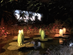 Interior of the Indian Water Lilies attraction at the Fairytale Forest at the Marerijk kingdom, during the Winter Efteling