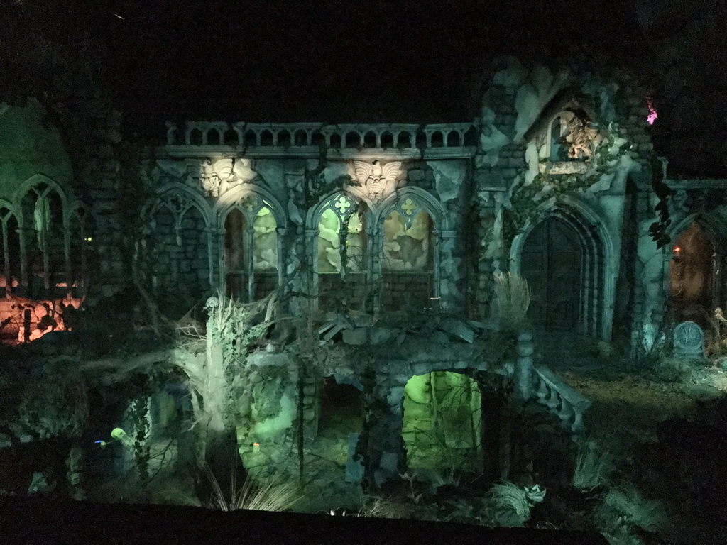 Interior of the Spookslot attraction at the Anderrijk kingdom, during the Winter Efteling