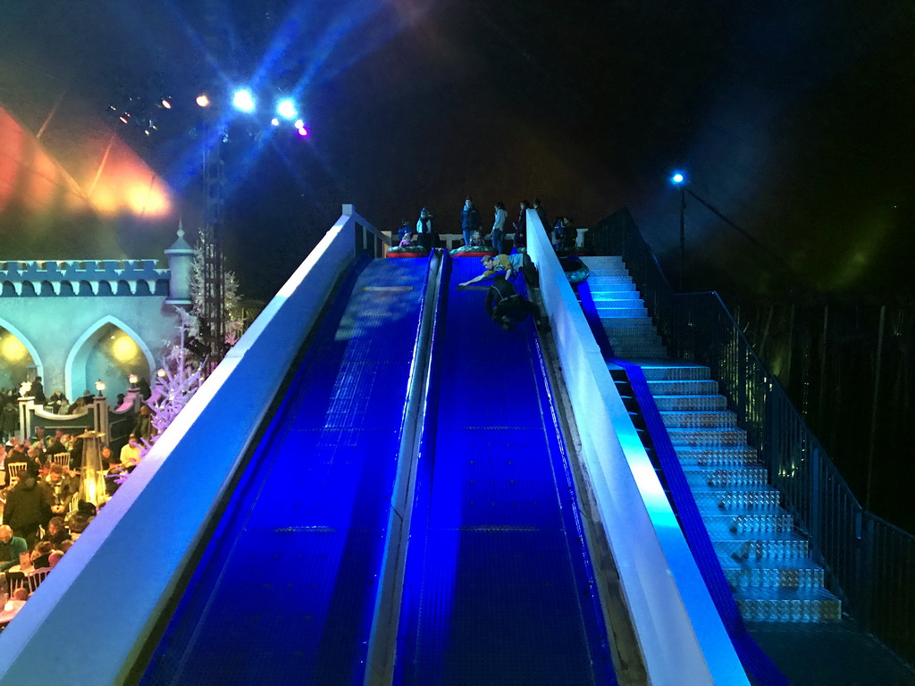 Tubing slide at the IJspaleis attraction at the Reizenrijk kingdom, during the Winter Efteling