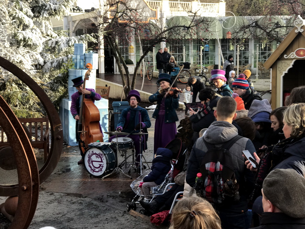 The Efteling Musicians at the Carnaval Festival Square at the Reizenrijk kingdom, during the Winter Efteling