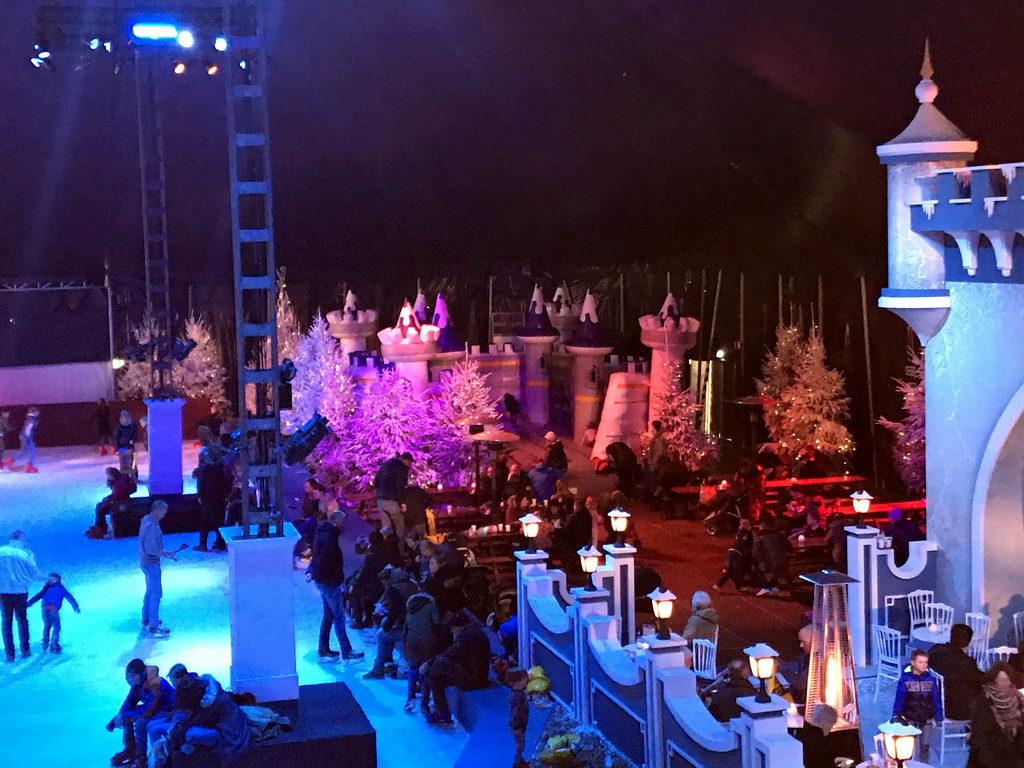 Trampoline at the IJspaleis attraction at the Reizenrijk kingdom, viewed from the upper floor, during the Winter Efteling