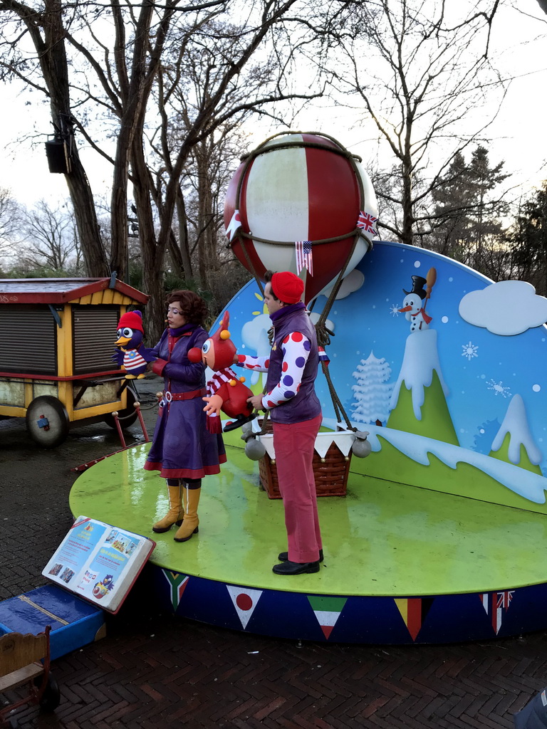 The Jokie and Jet attraction at the Carnaval Festival Square at the Reizenrijk kingdom, during the Winter Efteling