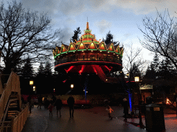 The Pagode attraction at the Reizenrijk kingdom, during the Winter Efteling, by night