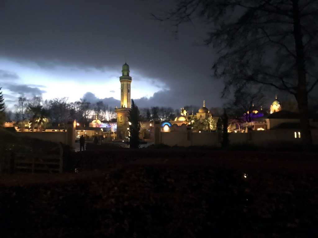 The Fata Morgana attraction at the Anderrijk kingdom, during the Winter Efteling, by night