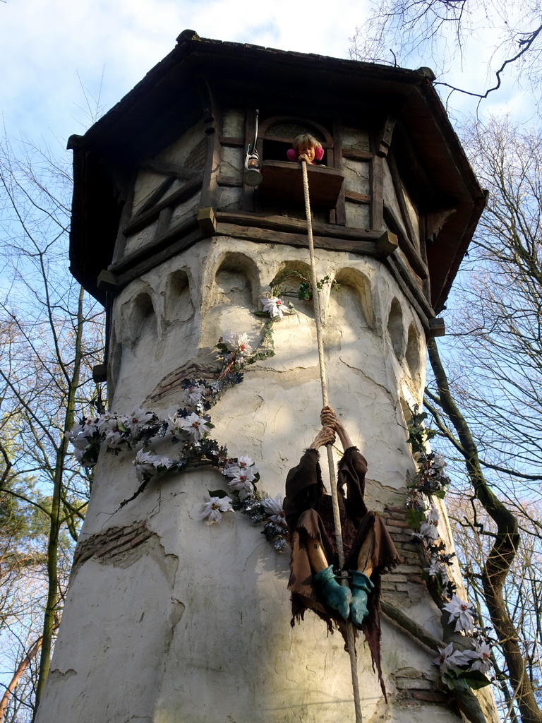 The Rapunzel attraction at the Fairytale Forest at the Marerijk kingdom, during the Winter Efteling