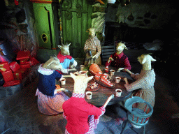 The Seven Goats at the Wolf and the Seven Kids attraction at the Fairytale Forest at the Marerijk kingdom, during the Winter Efteling