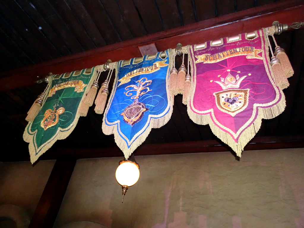 Banners of the Music Tour, Hero Tour and Treasure Tour of the Symbolica attraction at the Fantasierijk kingdom, during the Winter Efteling