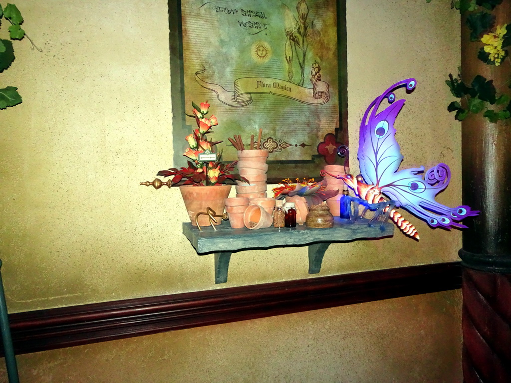 Butterfly at the entrance to the Botanicum in the Symbolica attraction at the Fantasierijk kingdom, during the Winter Efteling