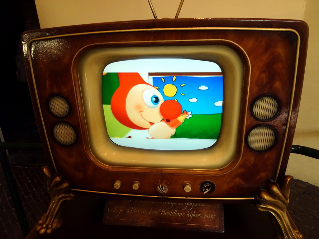 Television at the waiting line for the Carnaval Festival attraction at the Reizenrijk kingdom, during the Winter Efteling