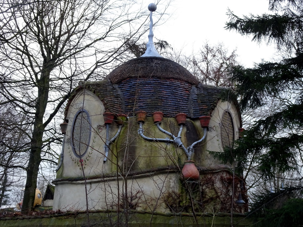 Lot`s Kraamhuys at the Laafland attraction at the Marerijk kingdom, viewed from the Anton Pieck Plein Square, during the Winter Efteling