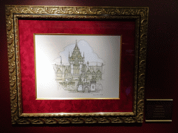 Drawing of the Raveleijn theatre in the Efteling Museum at the Marerijk kingdom, during the Winter Efteling