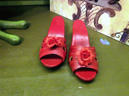 The red shoes of the Red Shoes attraction, in the Efteling Museum at the Marerijk kingdom, during the Winter Efteling