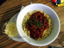 Pasta at the Panorama Restaurant at the Reizenrijk kingdom, during the Winter Efteling