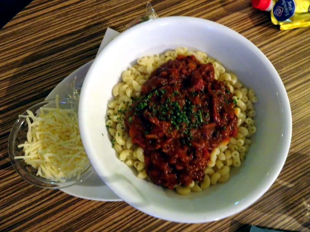 Pasta at the Panorama Restaurant at the Reizenrijk kingdom, during the Winter Efteling