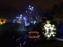 The Gondoletta lake at the Reizenrijk kingdom, during the Winter Efteling, by night